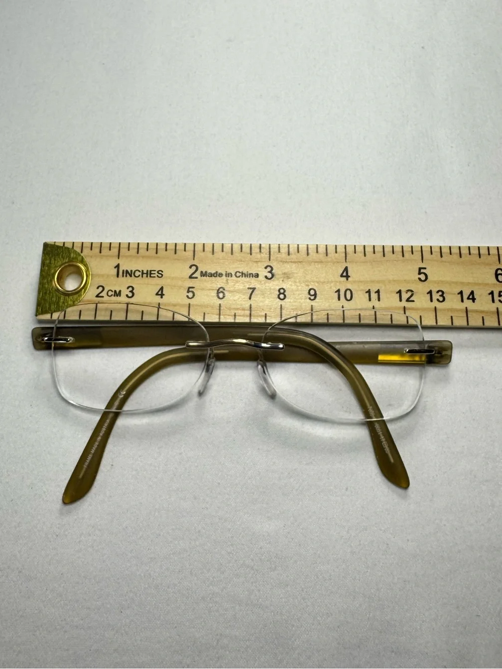 Silhouette 7608 20 6051 Rimless Eyeglasses Titanium Olive Brown Gold Frames Only